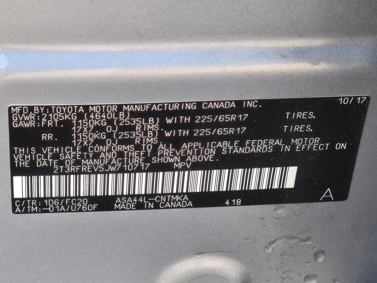 2018 Toyota RAV4 XLE AWD (Natl)