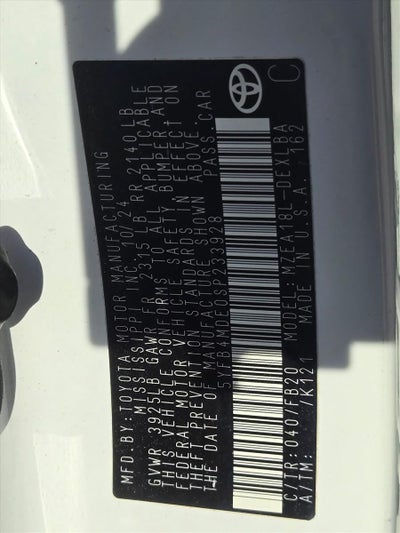 2025 Toyota Corolla LE CVT (Natl)