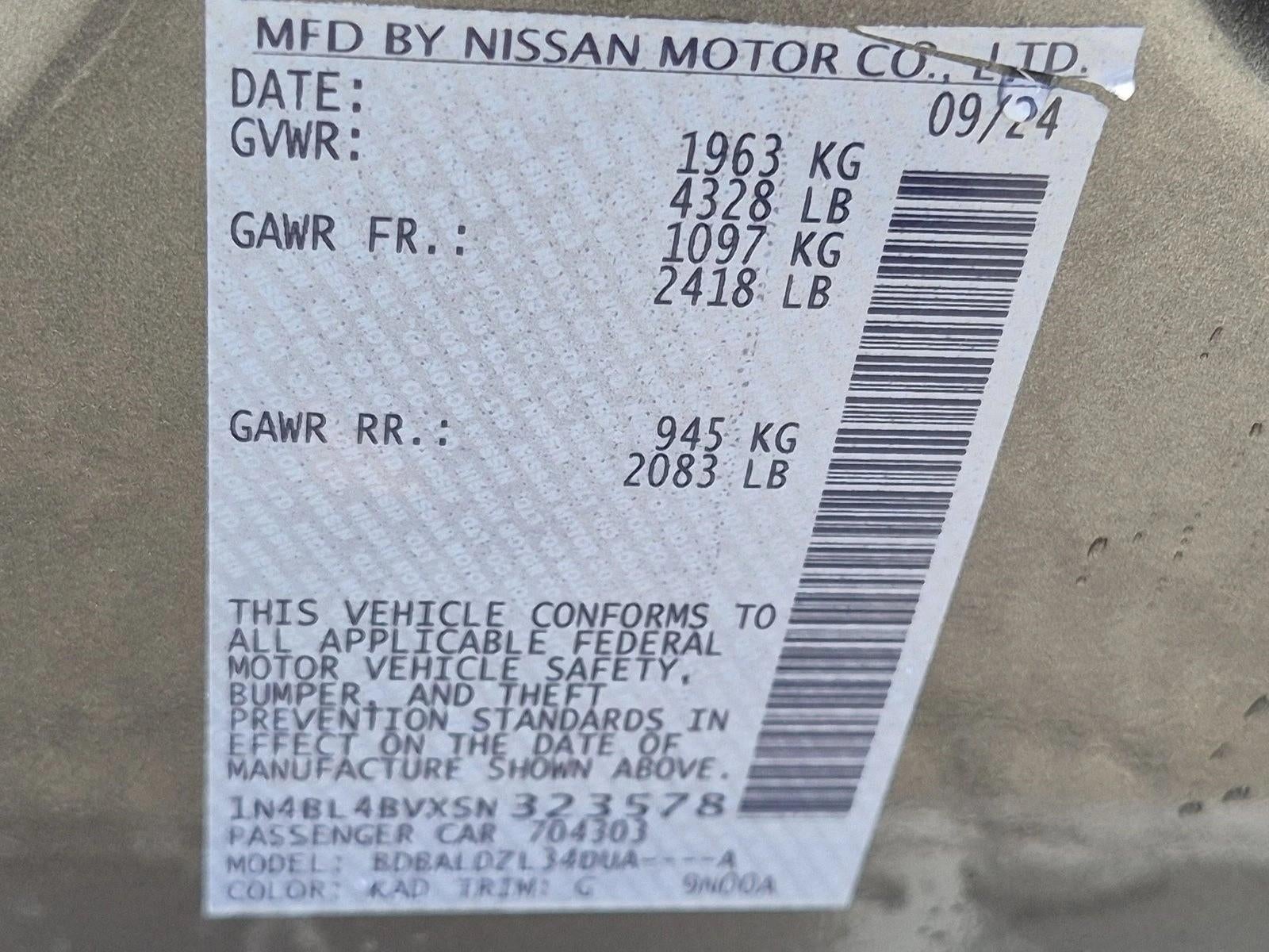 2025 Nissan Altima S FWD