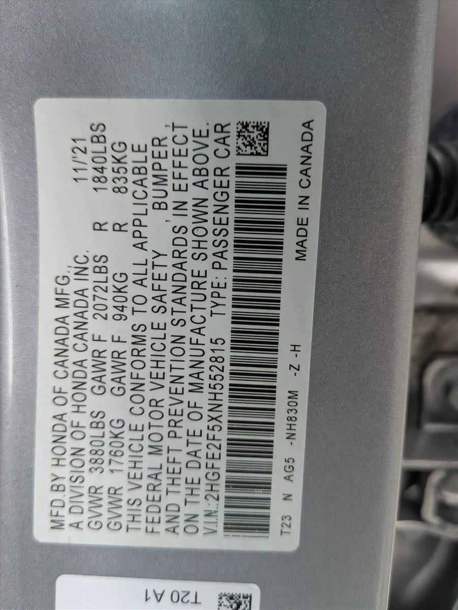 2022 Honda Civic Sedan Sport CVT