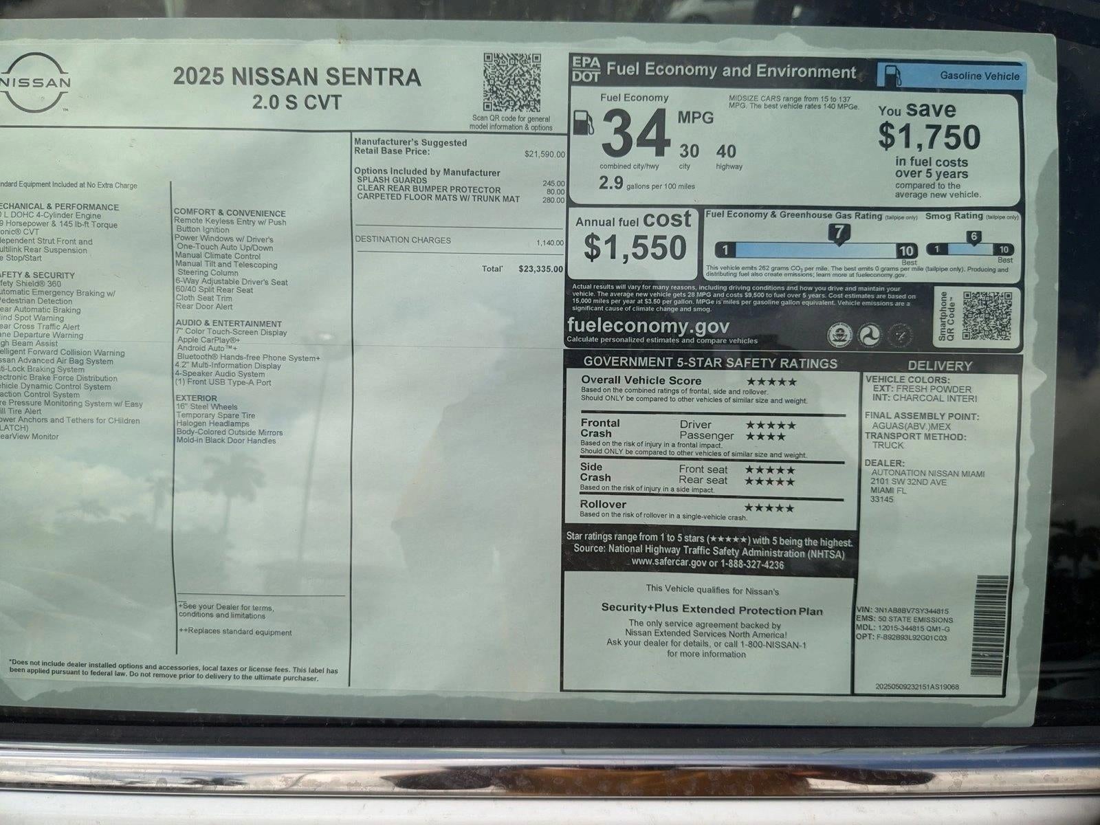 2025 Nissan Sentra S CVT