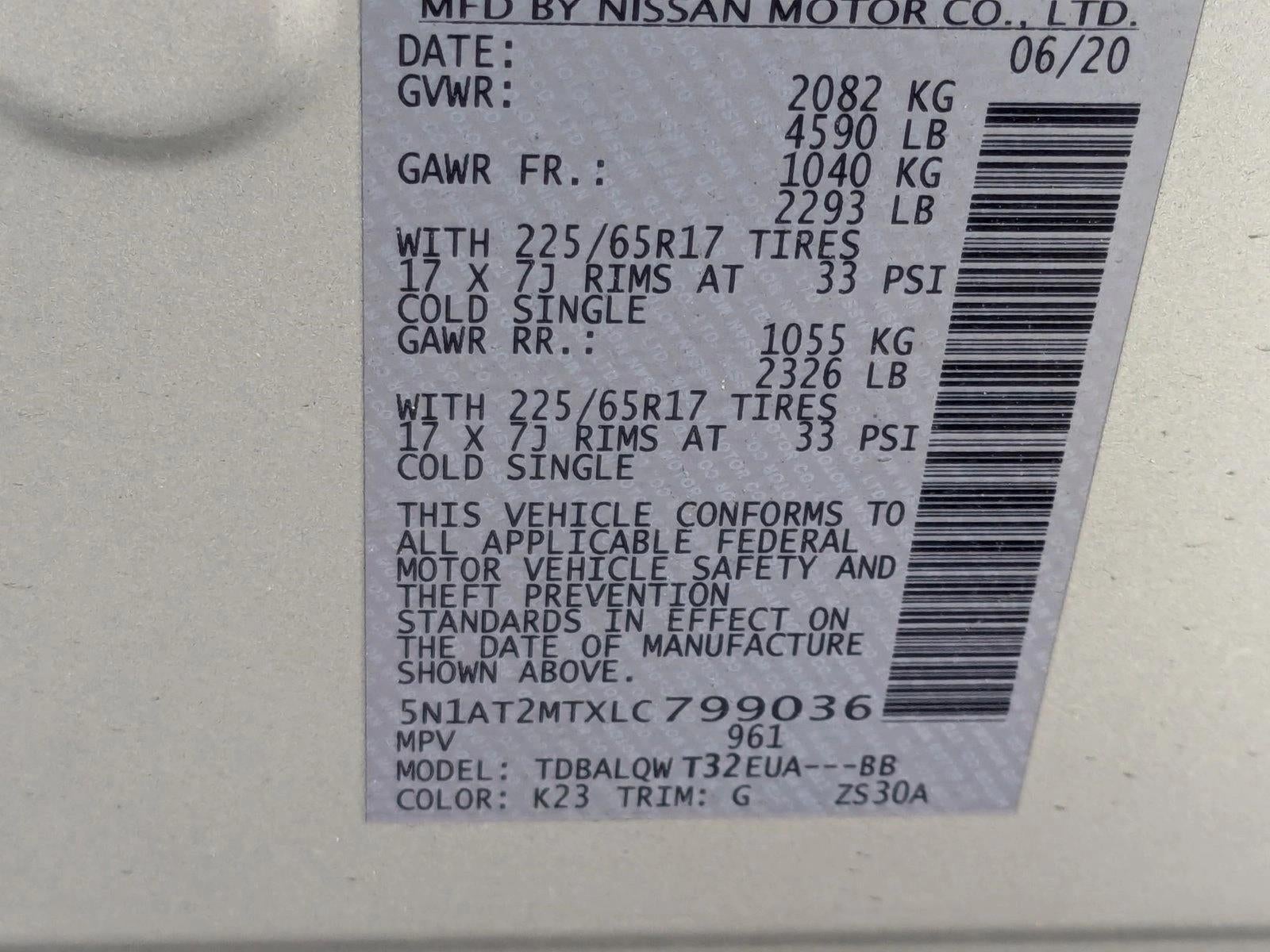 2020 Nissan Rogue FWD SV