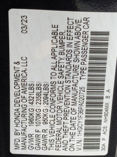 2023 Honda Accord Sedan EX CVT