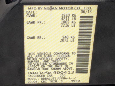 2013 Nissan Altima 4dr Sdn I4 2.5 SV