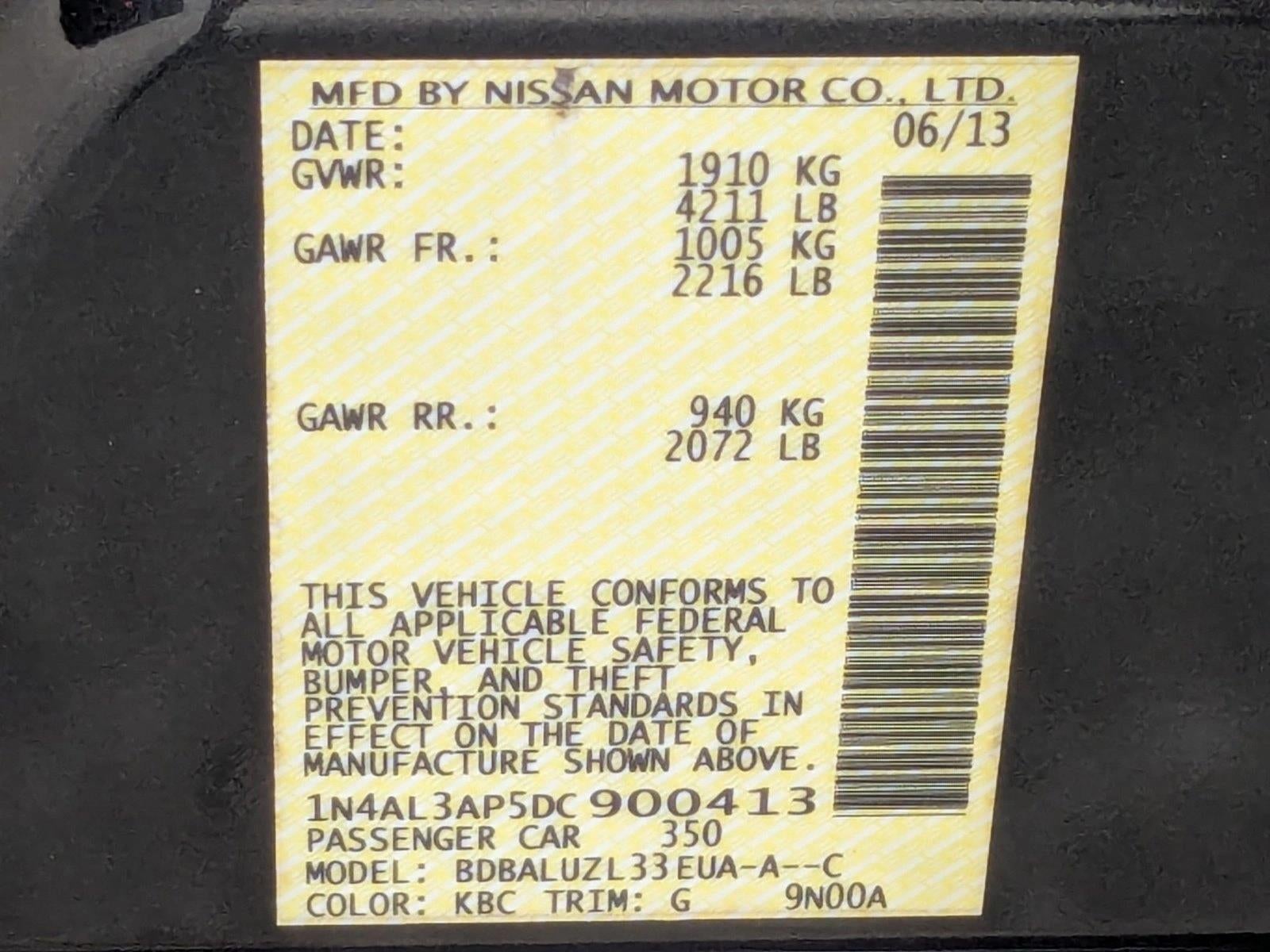 2013 Nissan Altima 4dr Sdn I4 2.5 SV