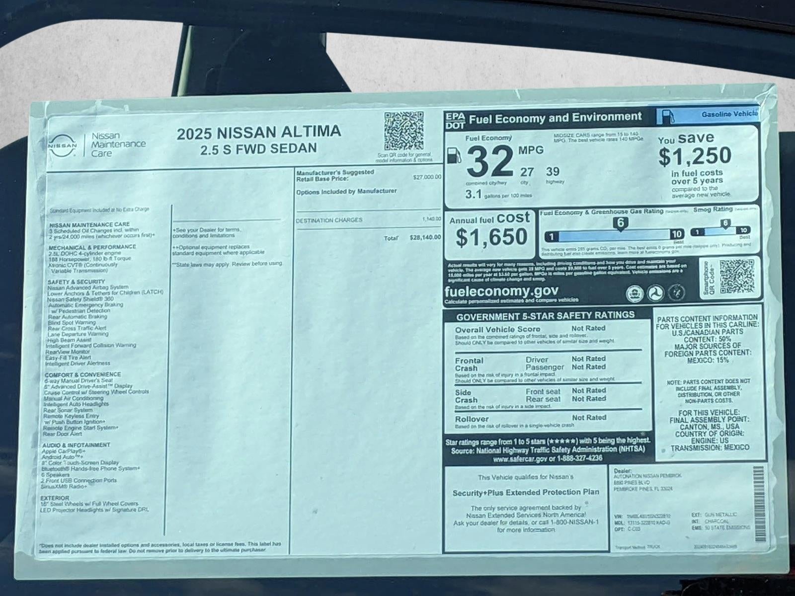 2025 Nissan Altima S FWD