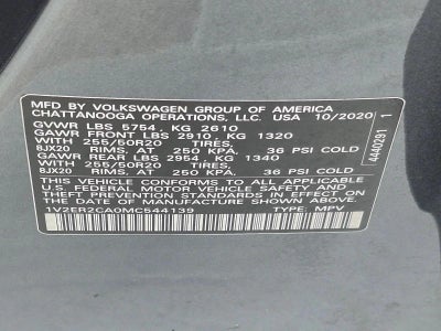 2021 Volkswagen Atlas 2021.5 3.6L V6 SEL FWD