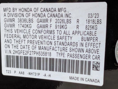 2023 Honda Civic Sedan LX CVT