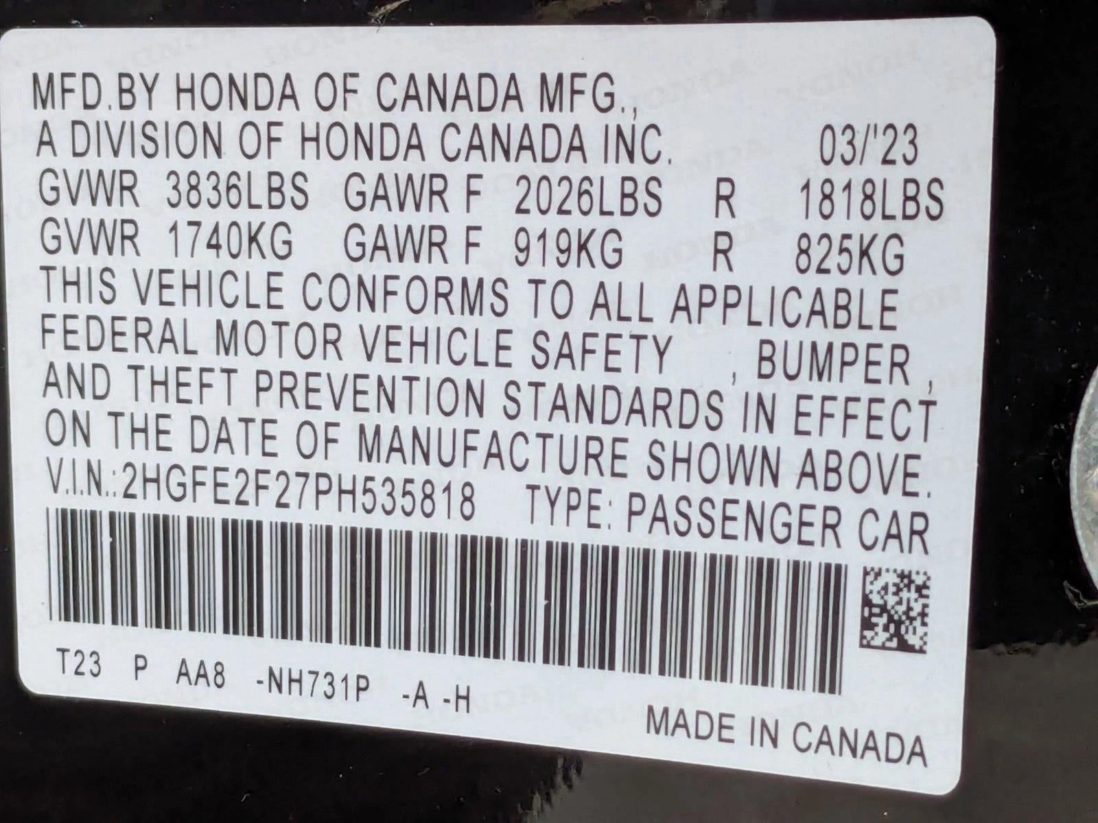 2023 Honda Civic Sedan LX CVT