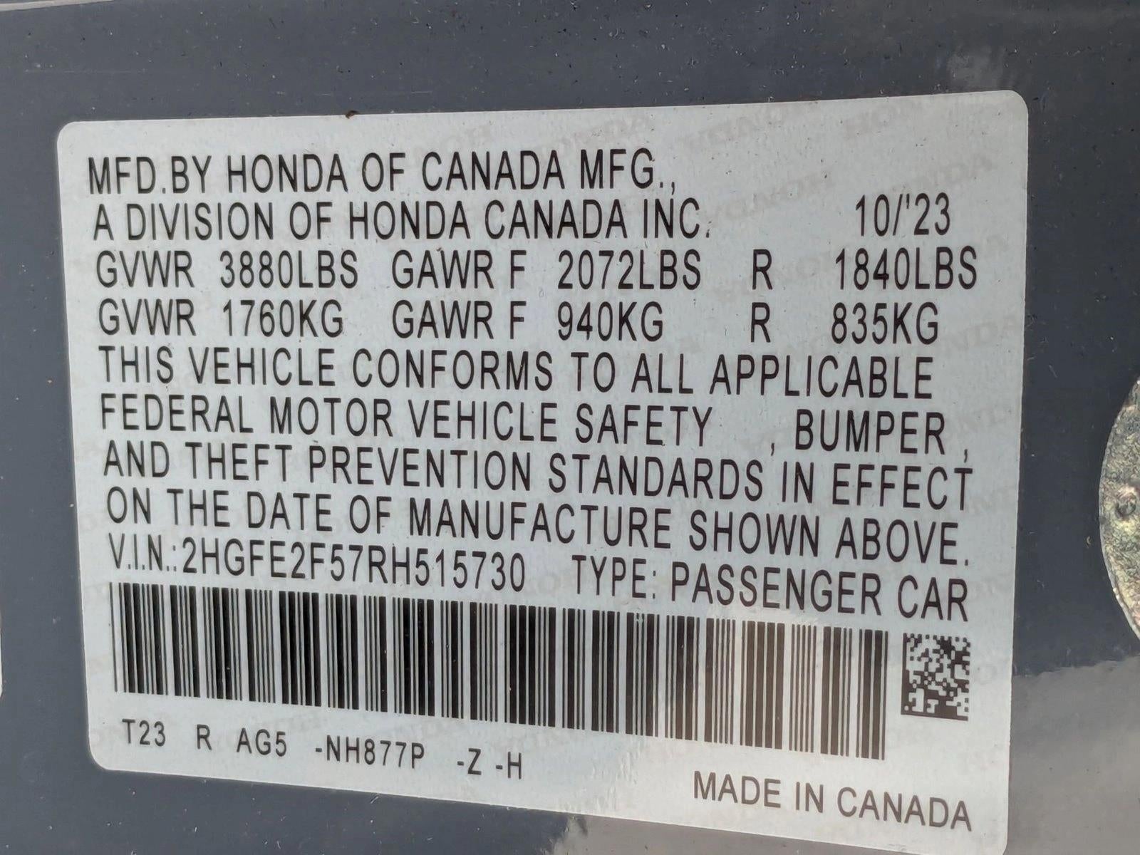 2024 Honda Civic Sedan Sport CVT