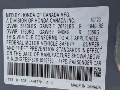 2024 Honda Civic Sedan Sport CVT