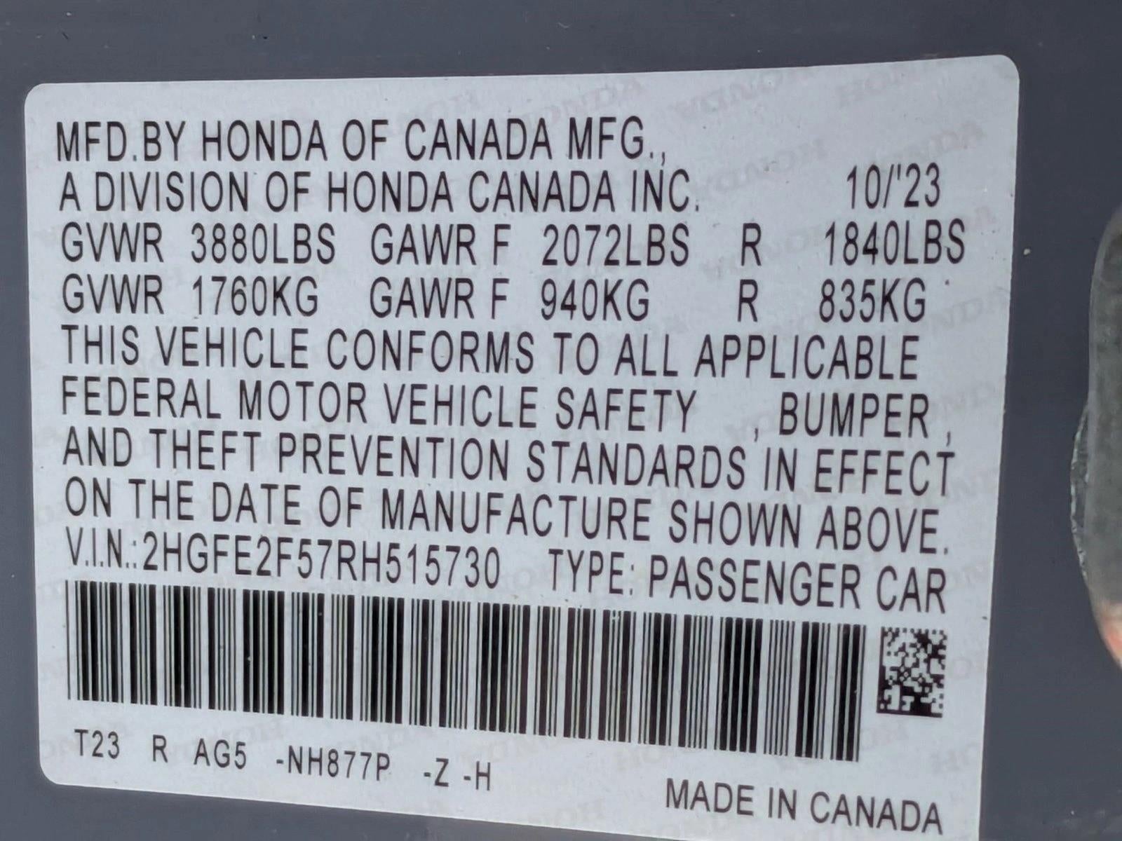 2024 Honda Civic Sedan Sport CVT