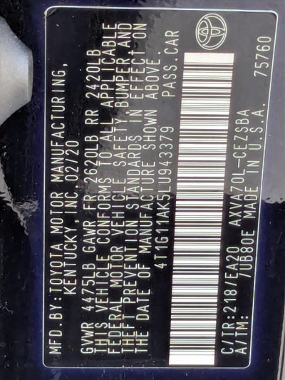 2020 Toyota Camry SE Auto (Natl)