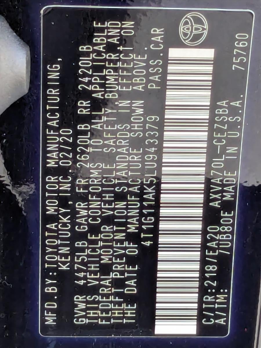 2020 Toyota Camry SE Auto (Natl)