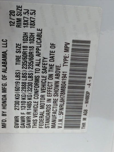 2021 Honda Odyssey EX-L Auto