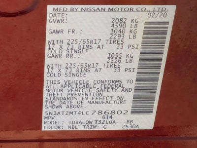 2020 Nissan Rogue FWD SV