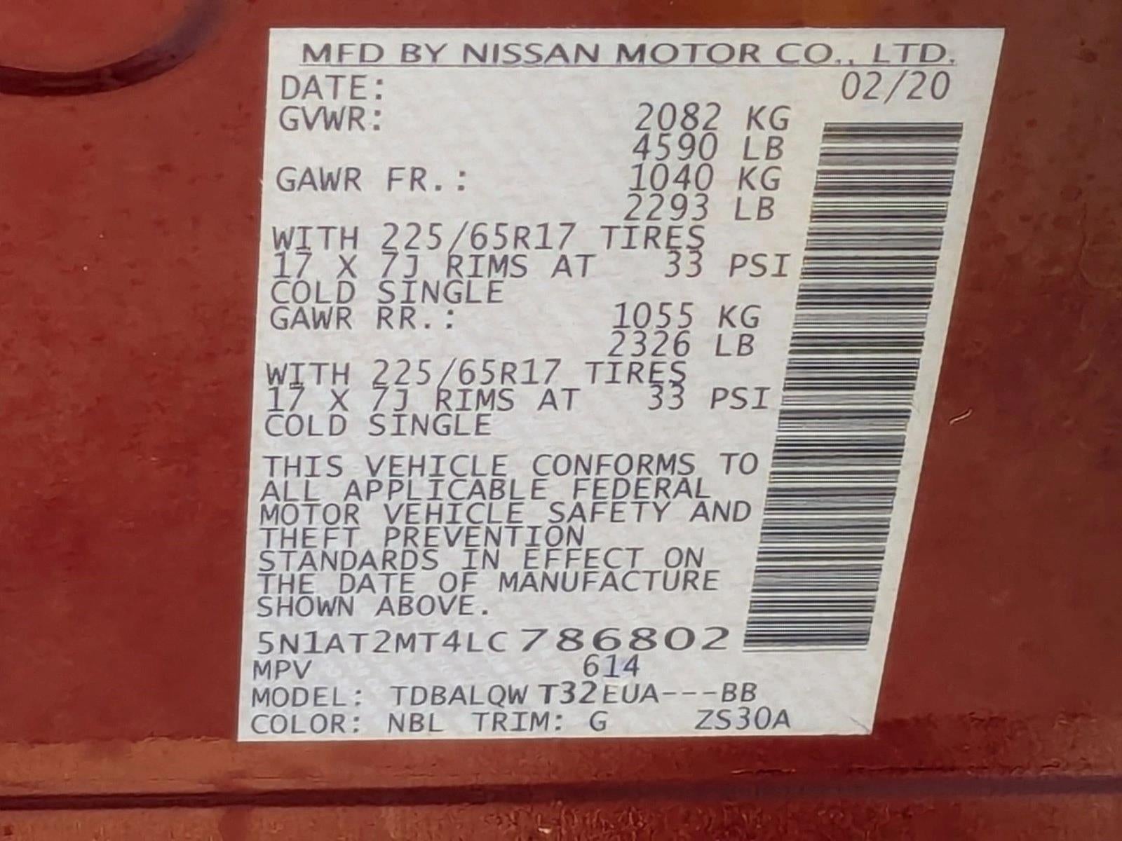 2020 Nissan Rogue FWD SV