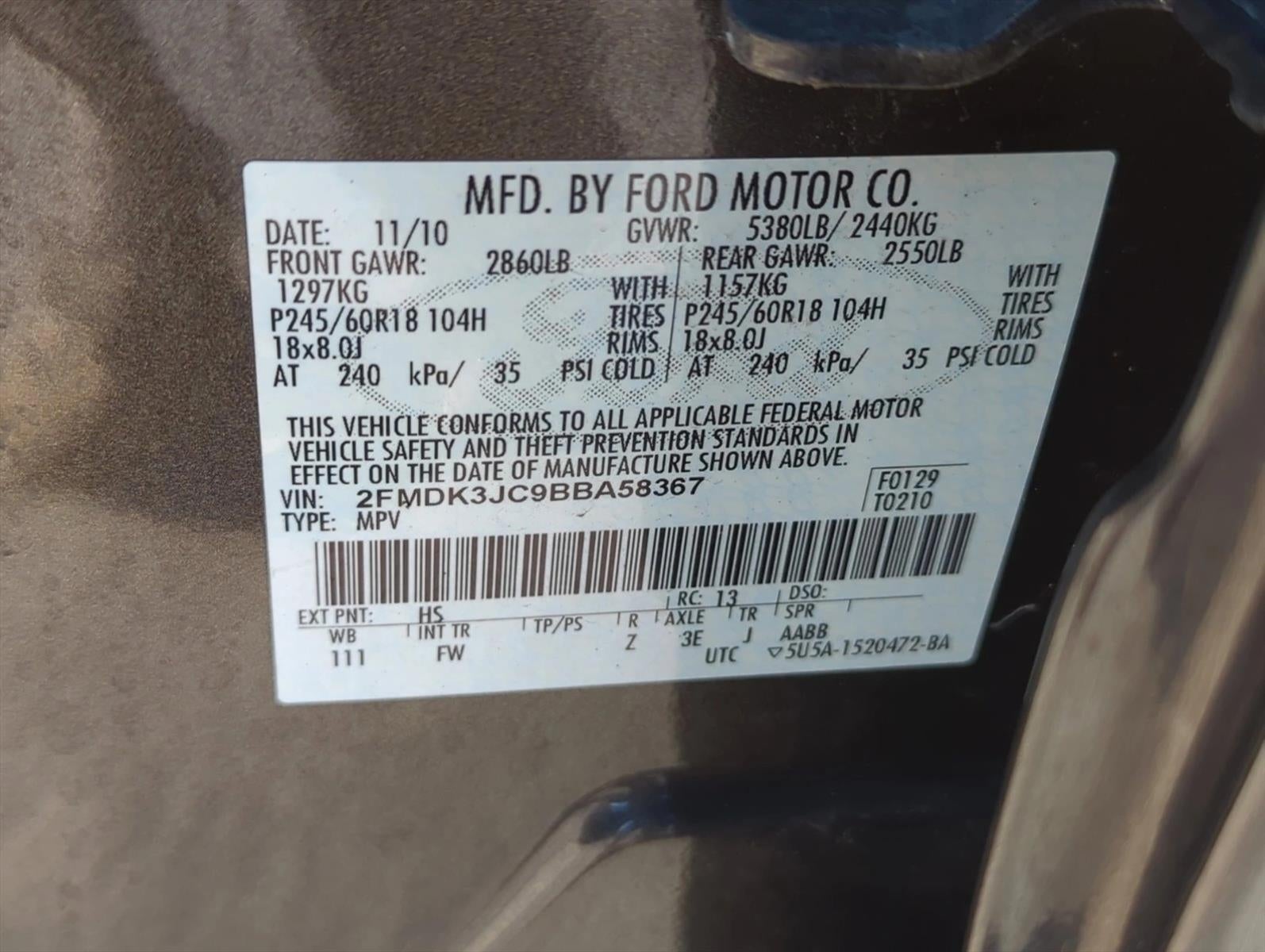 2011 Ford Edge 4dr SEL FWD