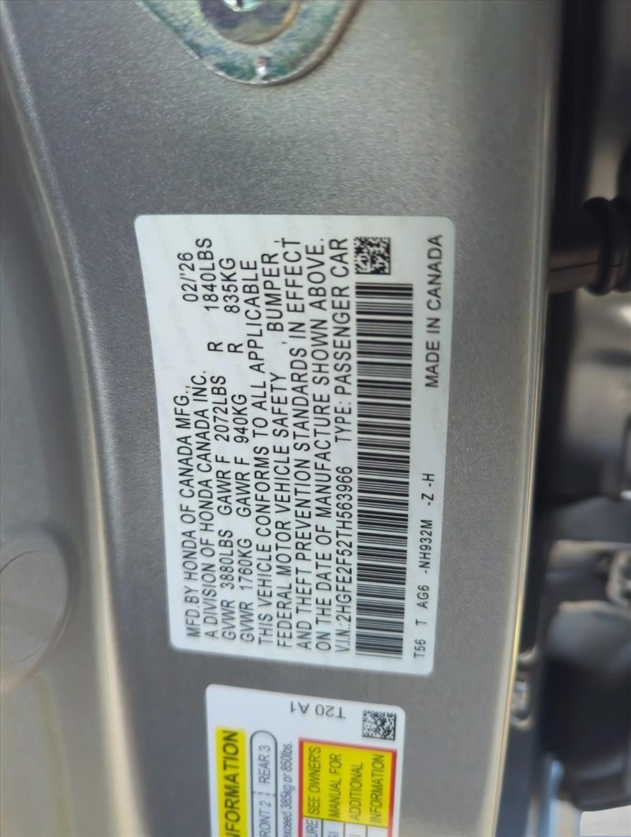 2026 Honda Civic Sedan Sport CVT