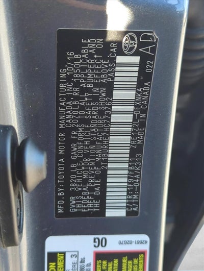 2017 Toyota Corolla L CVT (Natl)