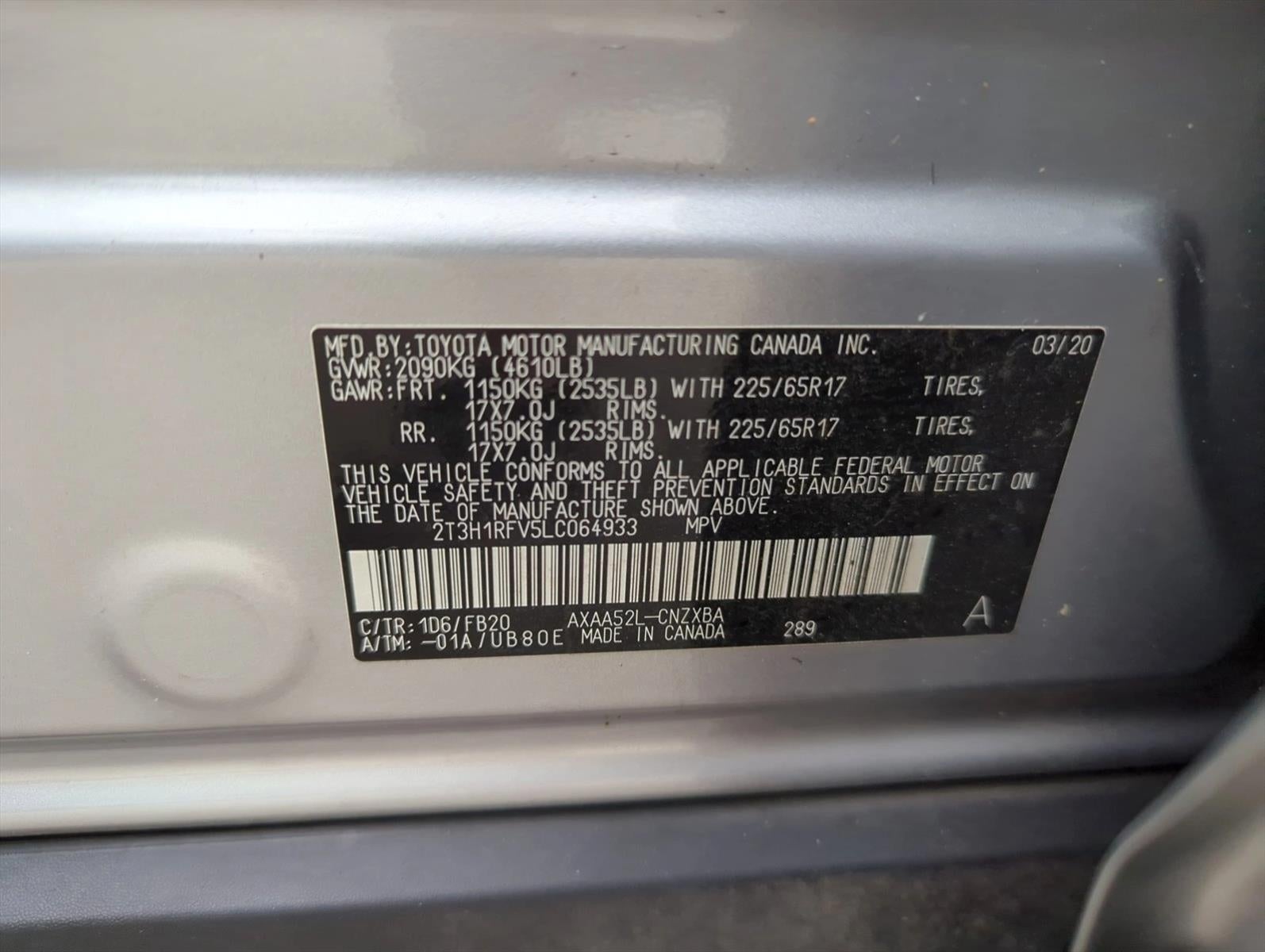 2020 Toyota RAV4 LE FWD (GS)