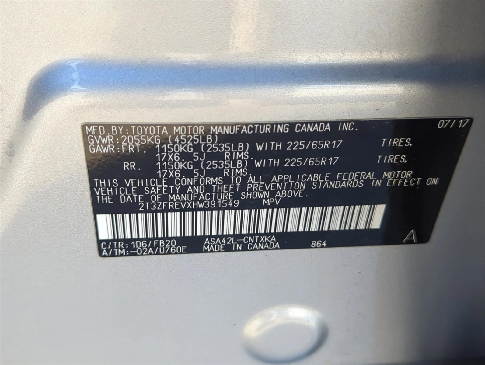 2017 Toyota RAV4 LE FWD (GS)