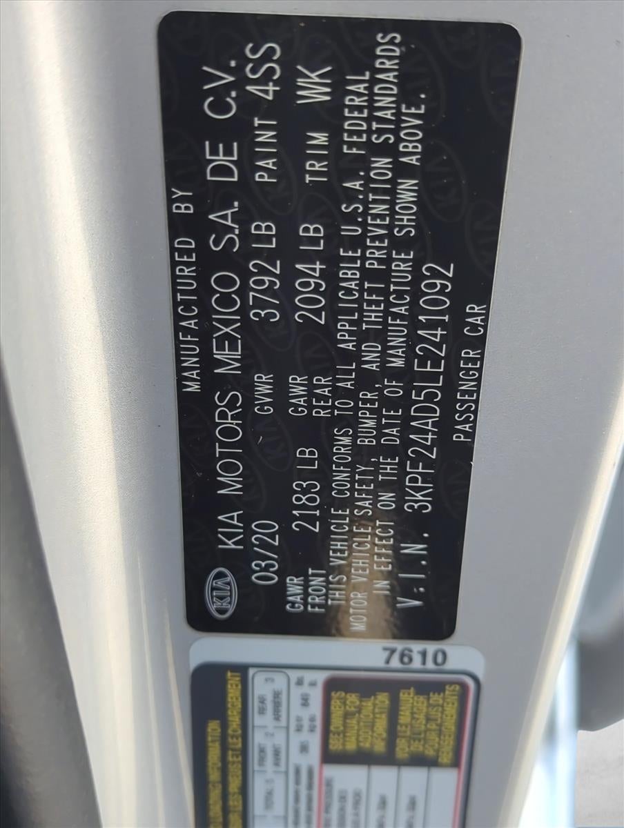 2020 Kia Forte LXS IVT