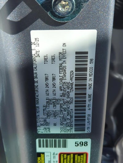 2026 Toyota Tacoma 2WD 2WD SR5 Double Cab 5' Bed AT (SE)