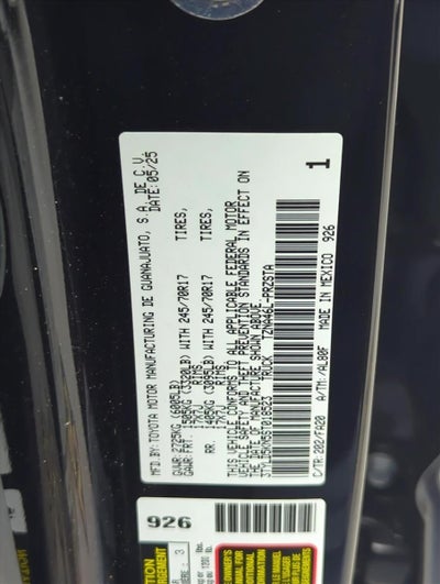 2025 Toyota Tacoma 4WD 4WD SR Double Cab 5' Bed AT (GS)