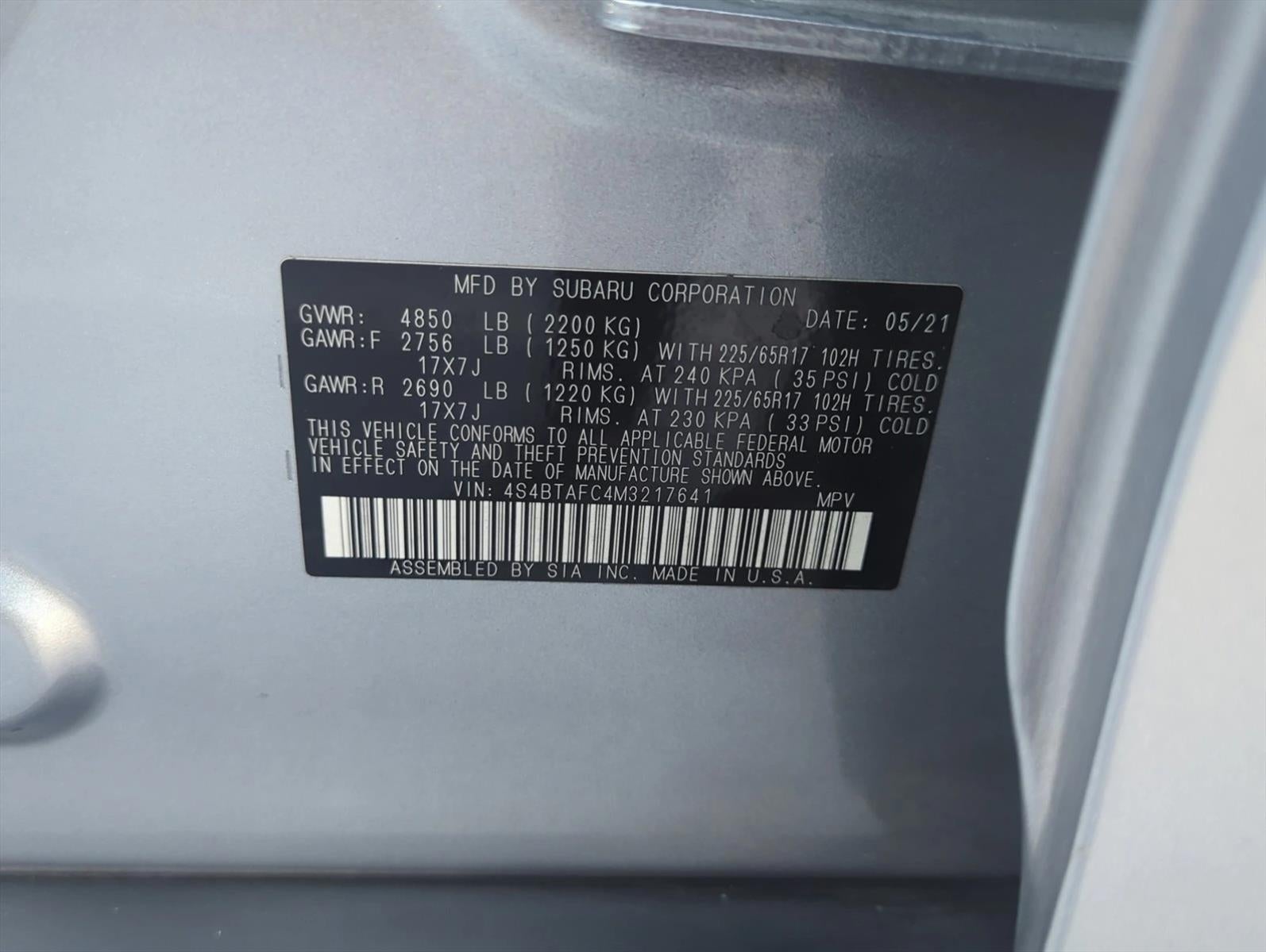 2021 Subaru Outback Premium CVT