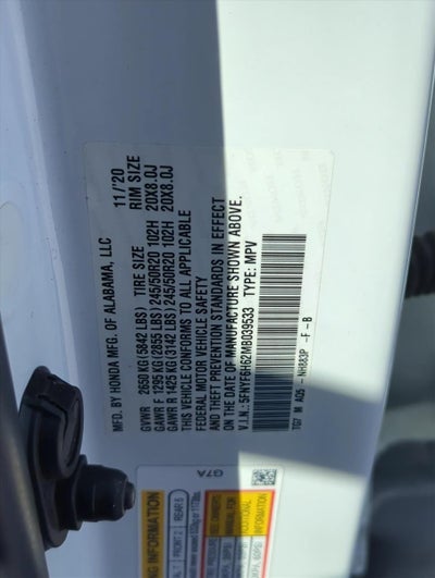 2021 Honda Pilot Touring 7-Passenger AWD