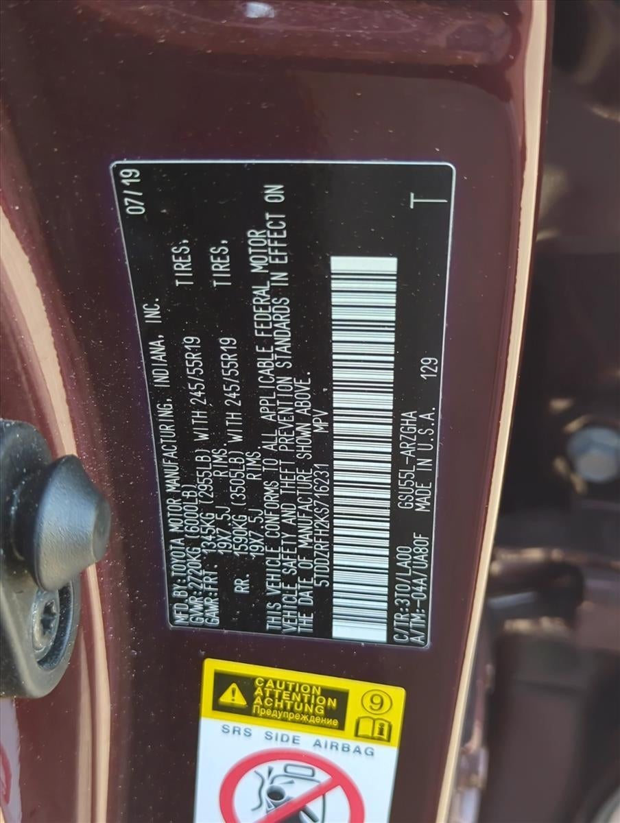 2019 Toyota Highlander Limited V6 AWD (Natl)