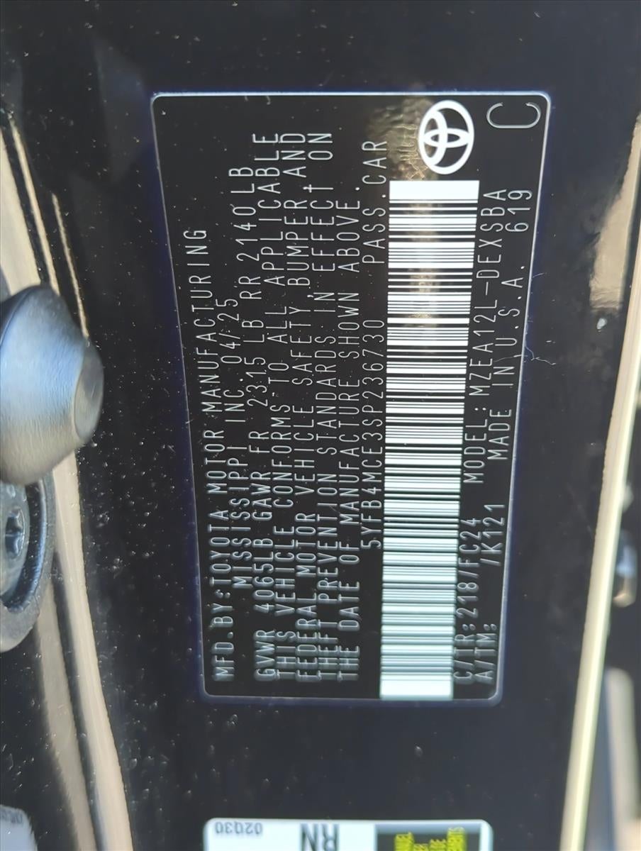 2025 Toyota Corolla FX CVT (Natl)