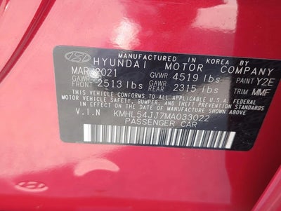 2021 Hyundai SONATA Hybrid Limited 2.0L