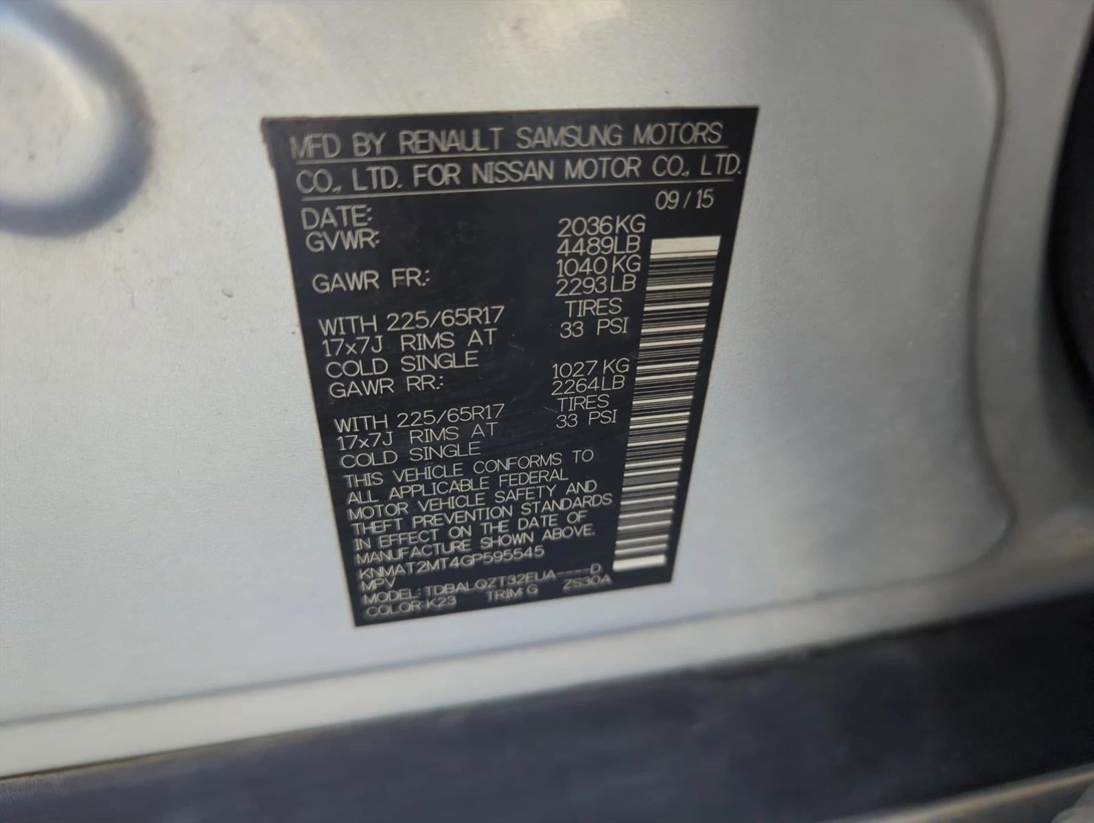 2016 Nissan Rogue FWD 4dr SV