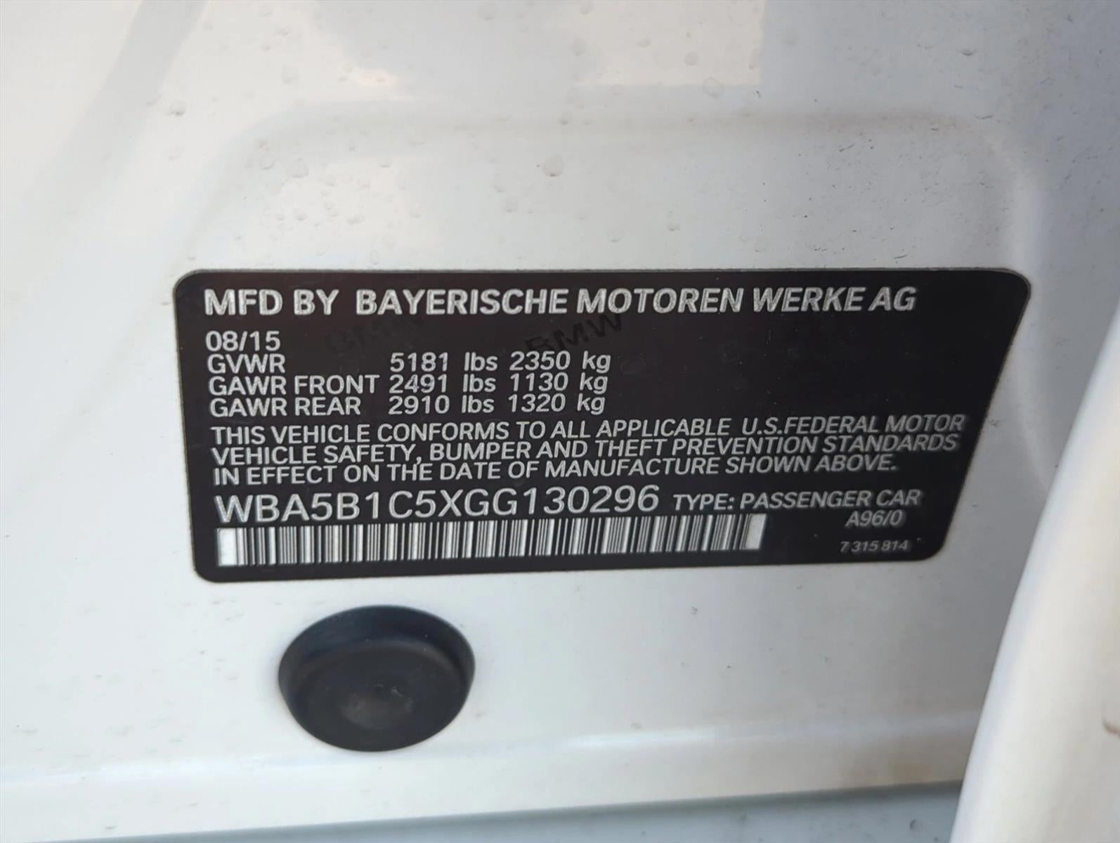 2016 BMW 535i Sedan