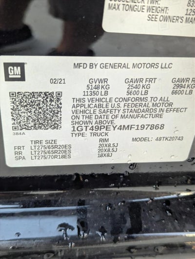 2021 GMC Sierra 2500 HD Crew Cab Standard Box 4-Wheel Drive AT4