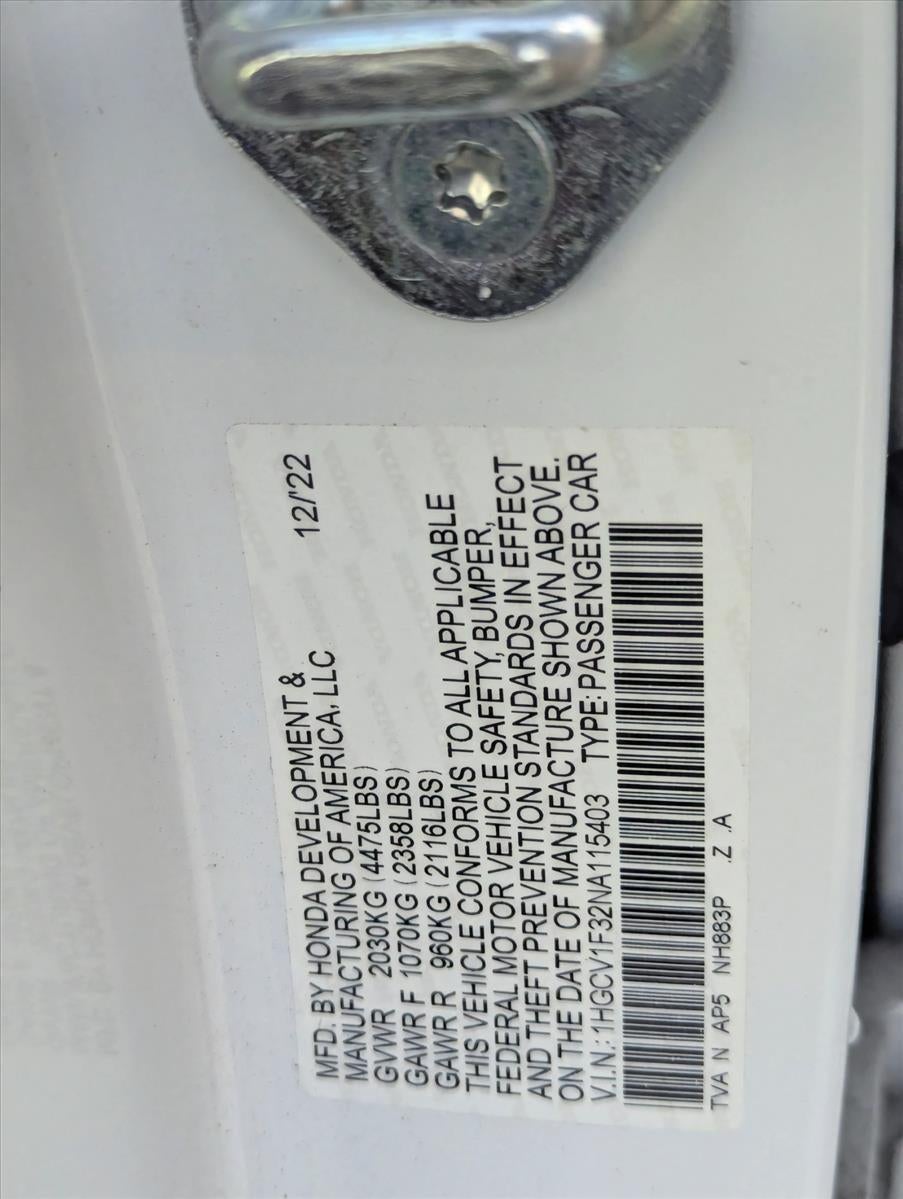 2022 Honda Accord Sedan Sport 1.5T CVT