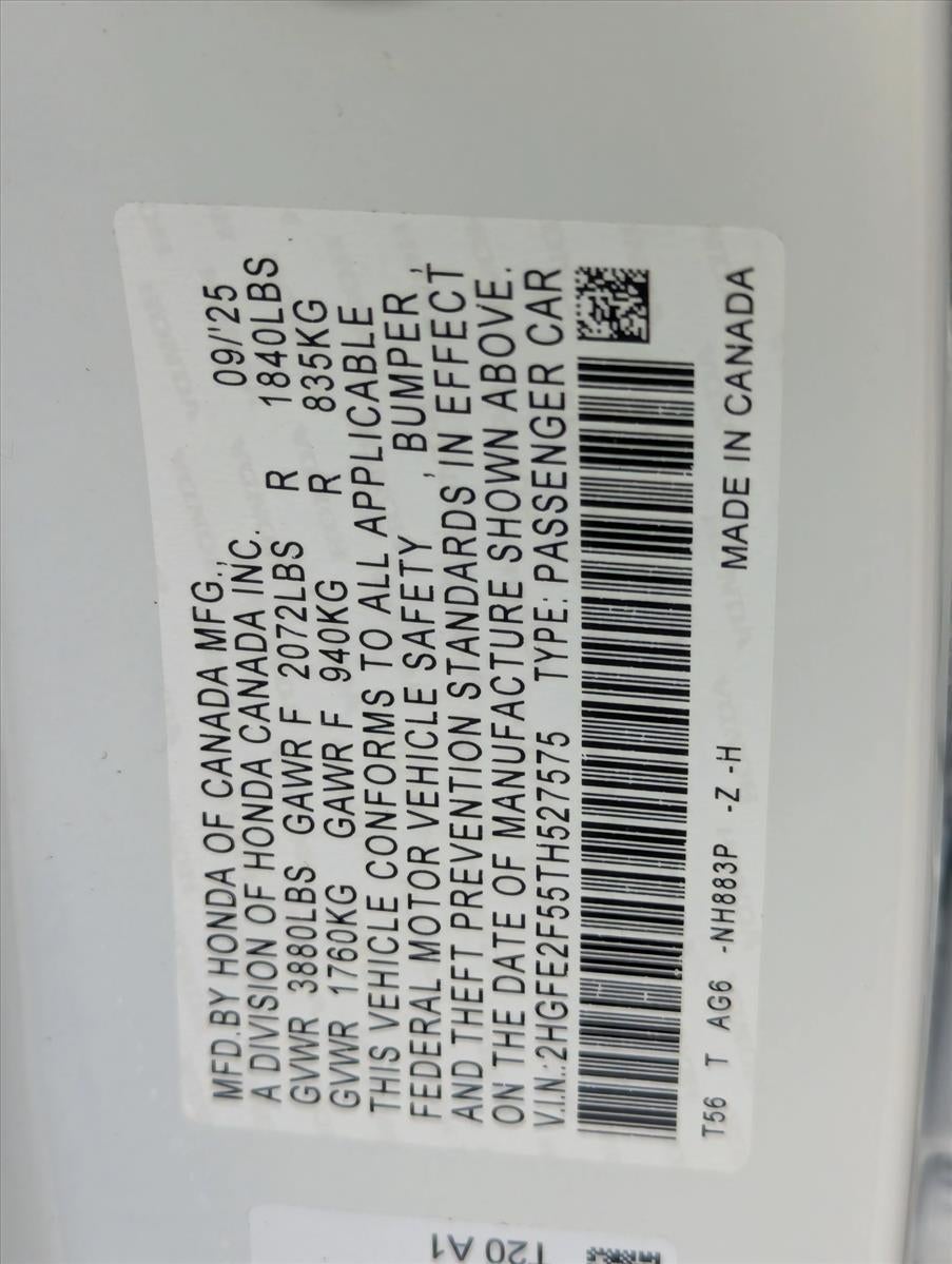 2026 Honda Civic Sedan Sport CVT