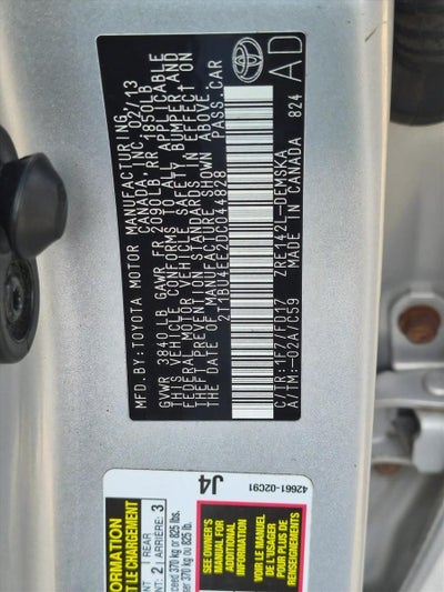 2013 Toyota Corolla 4dr Sdn Man S (Natl)