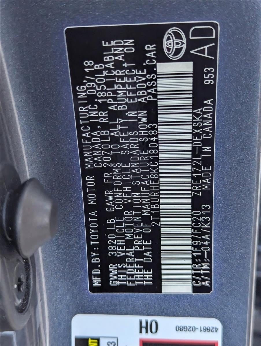 2019 Toyota Corolla SE CVT (Natl)