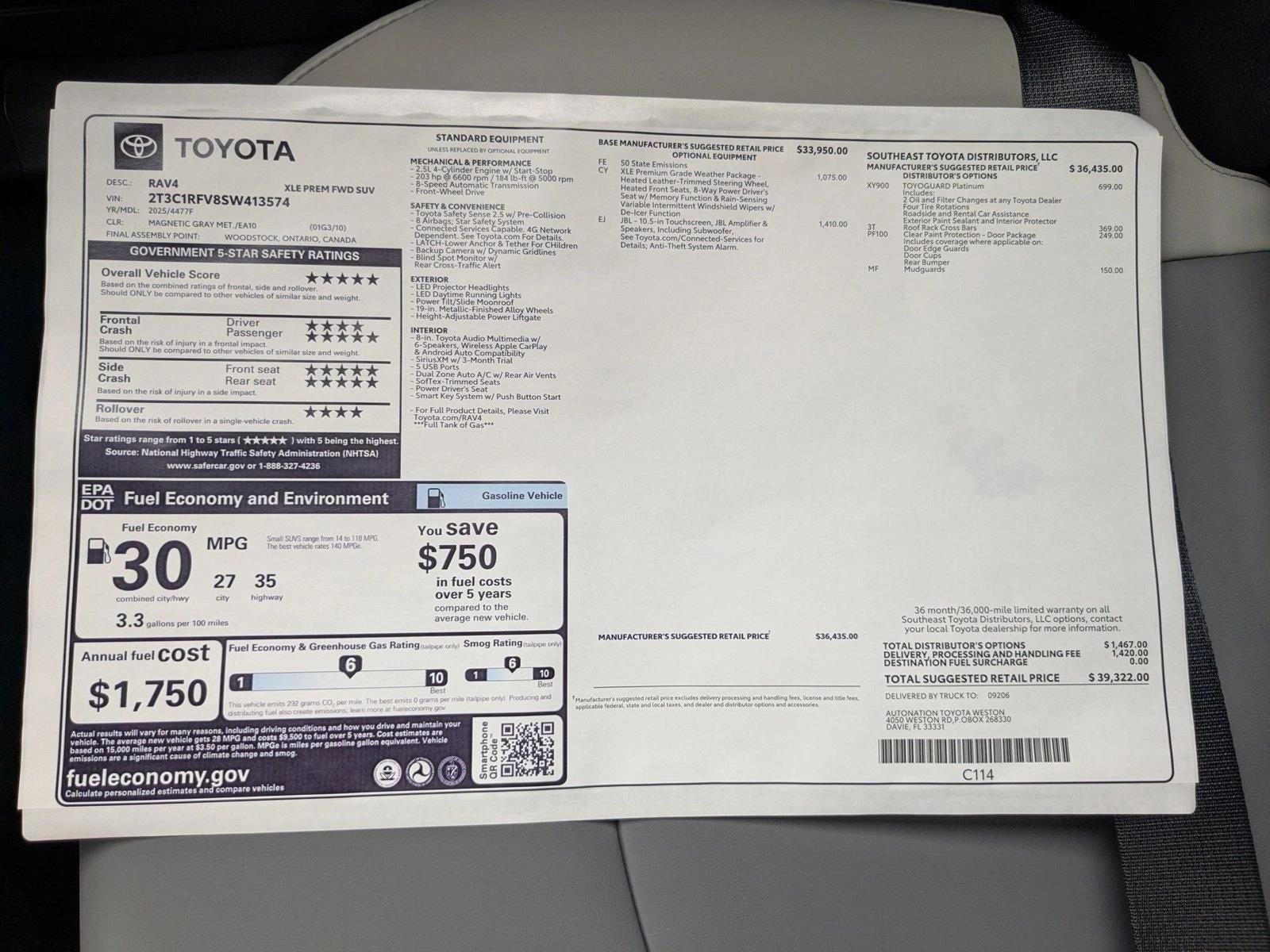 2025 Toyota RAV4 XLE Premium FWD (Natl)