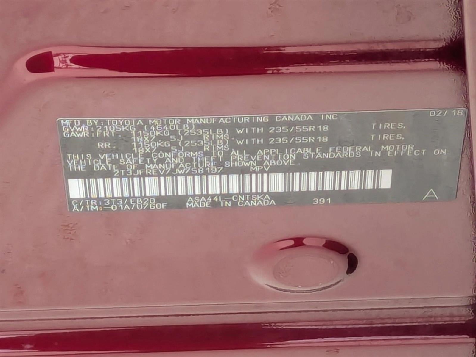 2018 Toyota RAV4 SE AWD (Natl)