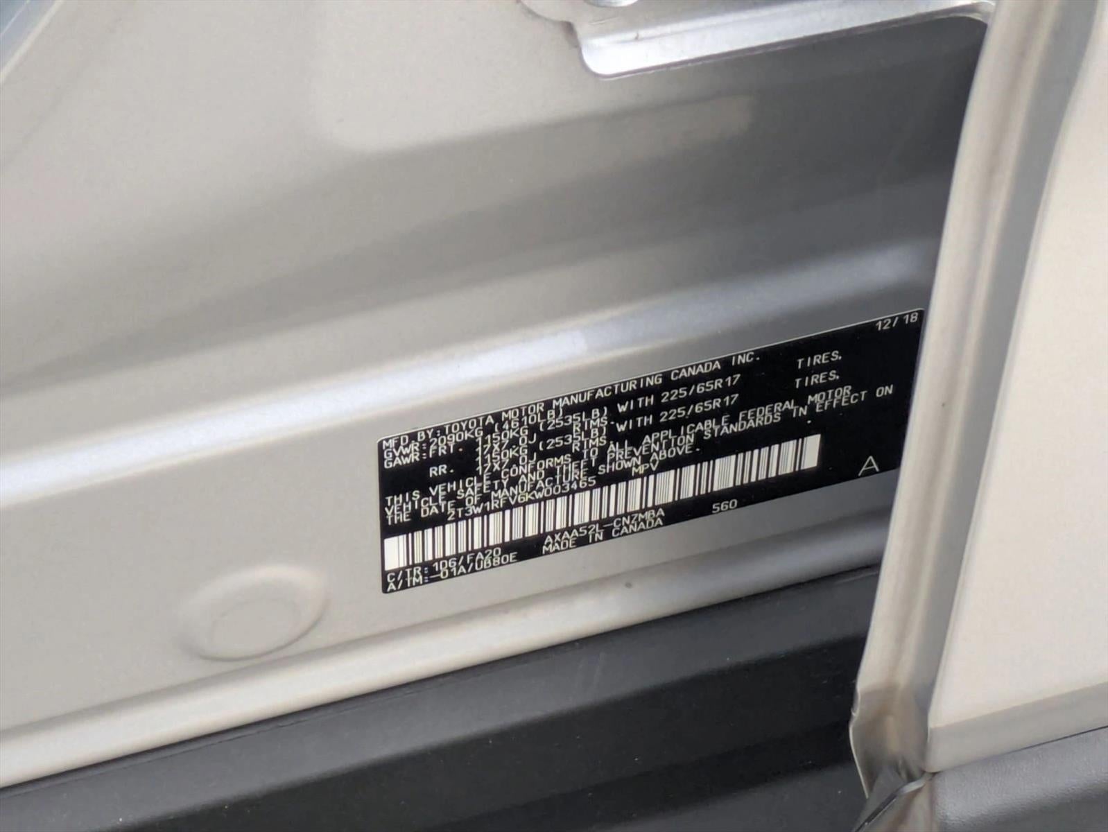 2019 Toyota RAV4 XLE FWD (GS)