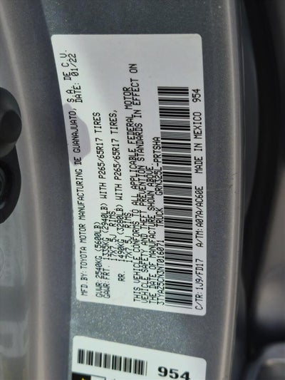 2022 Toyota Tacoma 2WD 2WD TRD Sport Double Cab 5' Bed V6 AT (Natl)