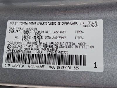 2024 Toyota Tacoma 4WD 4WD SR5 Double Cab 5' Bed AT (GS)