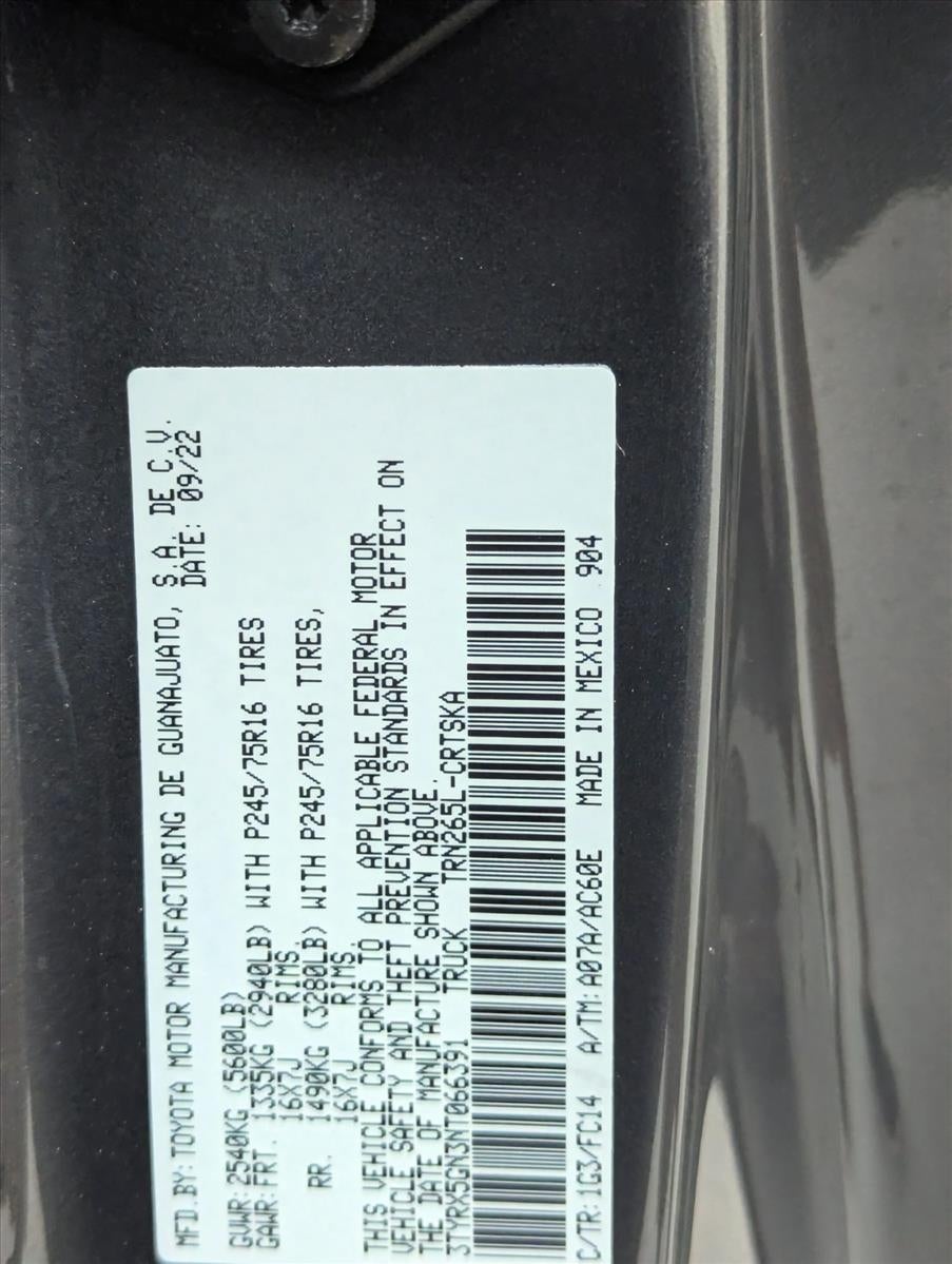 2022 Toyota Tacoma 2WD 2WD SR5 Access Cab 6' Bed I4 AT (Natl)