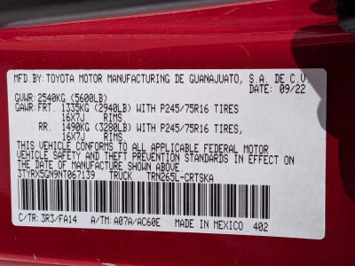 2022 Toyota Tacoma 2WD 2WD SR Access Cab 6' Bed I4 AT (GS)