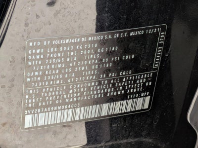 2022 Volkswagen Tiguan 2.0T SE 4MOTION