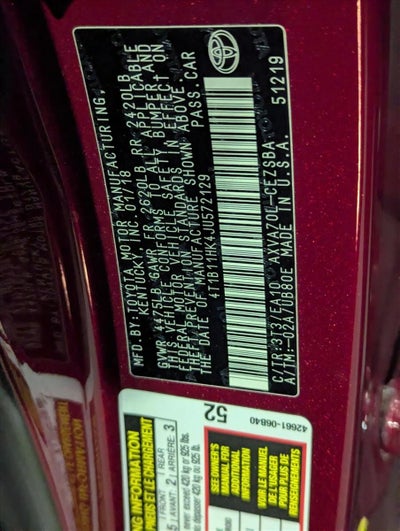 2018 Toyota Camry SE Auto (SE)